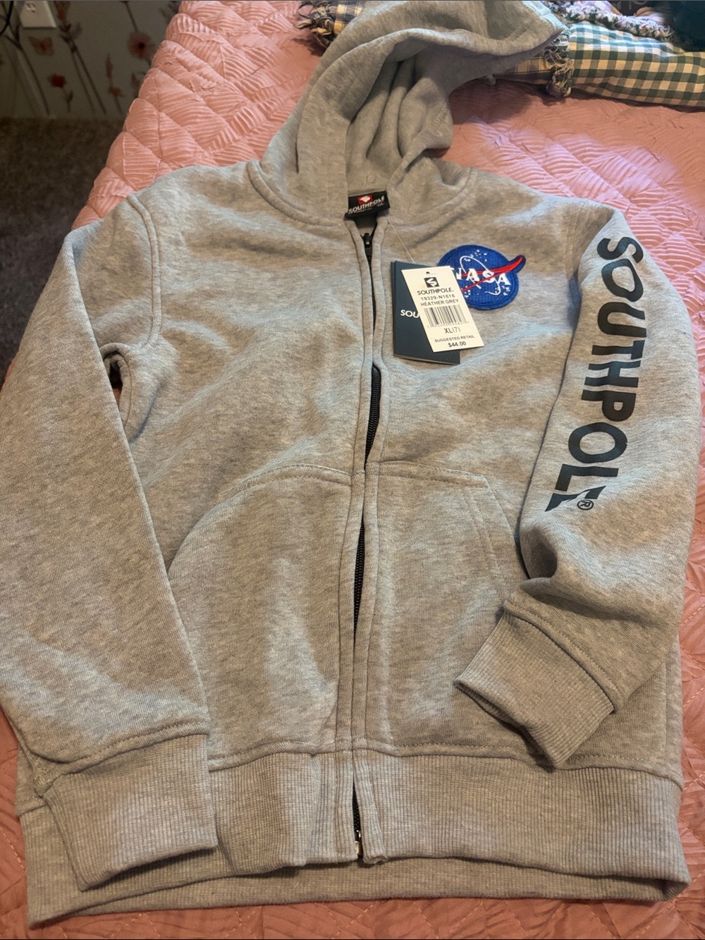 Southpole xNASA Heather Grey Hoodie